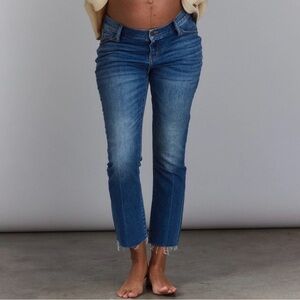 Hatch Blue Cropped Ankle Jeans